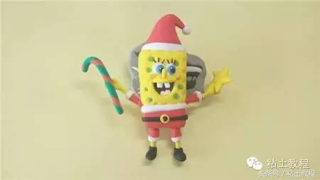 用彩泥来做海绵宝宝,海绵宝宝动画片橡皮泥手工制作