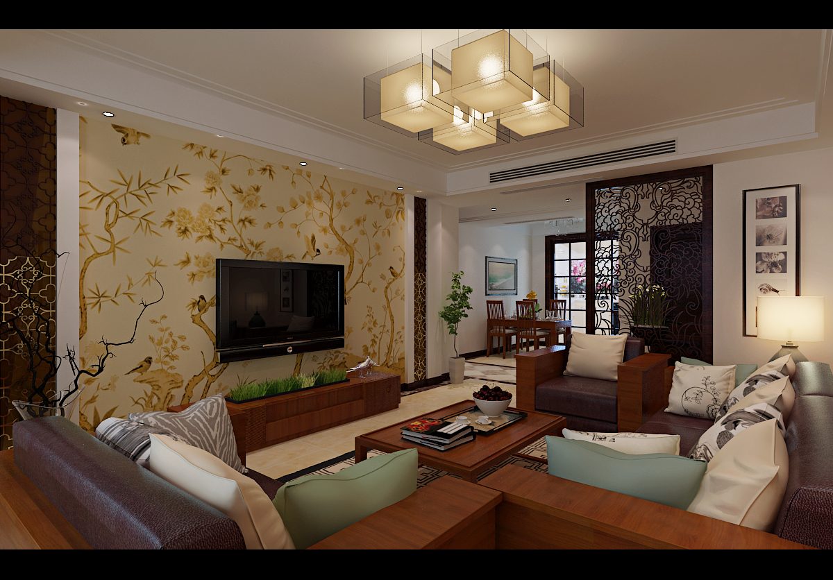 济南涵玉翠岭装修,涵玉翠岭二居室效果图