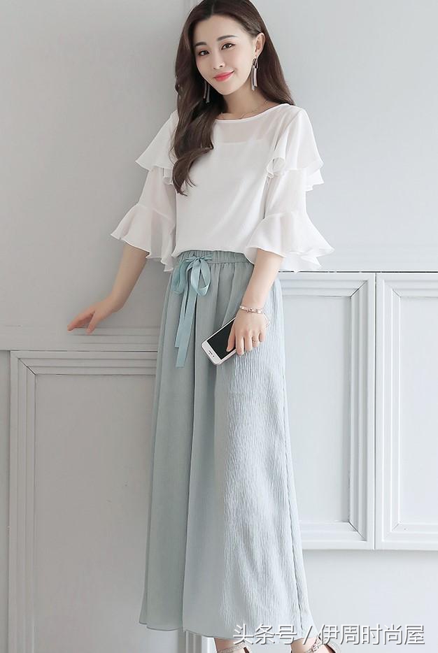 阔腿裤套装洋气时髦个性,时尚阔腿裤套装洋气减龄