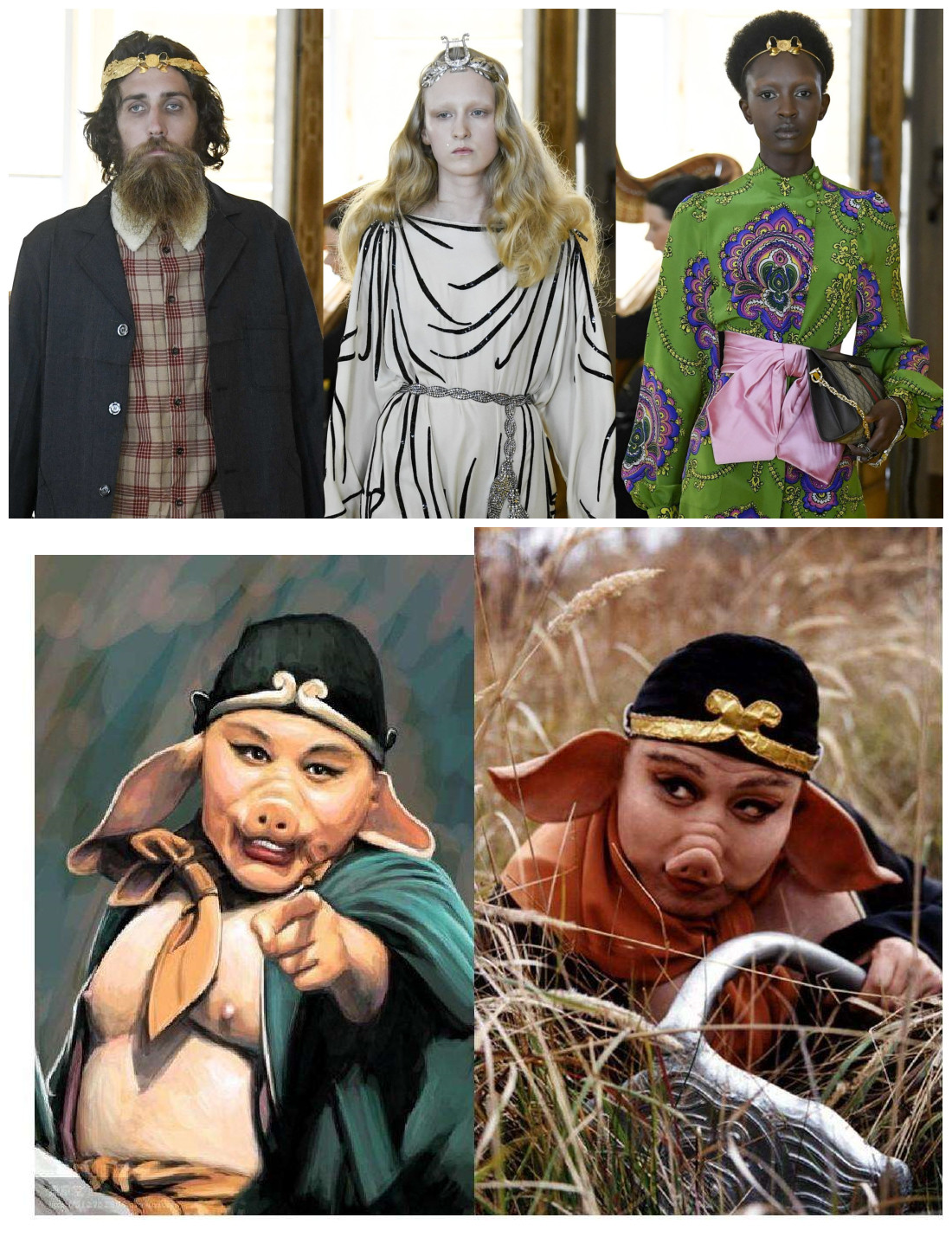 头戴紧箍圈身穿刺绣服，Gucci2018早春秀入戏西游记太深