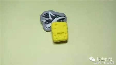 用彩泥来做海绵宝宝,海绵宝宝动画片橡皮泥手工制作