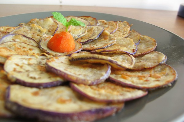 面煎茄饼,煎茄饼