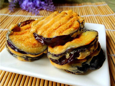 面煎茄饼,煎茄饼