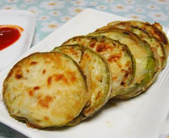 面煎茄饼,煎茄饼