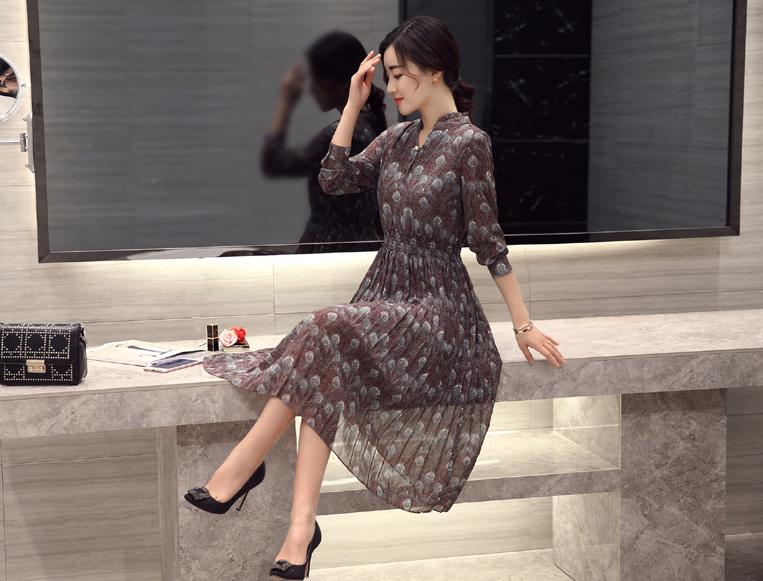 优雅气质高端的连衣裙雪纺,春秋雪纺连衣裙气质高级感轻奢