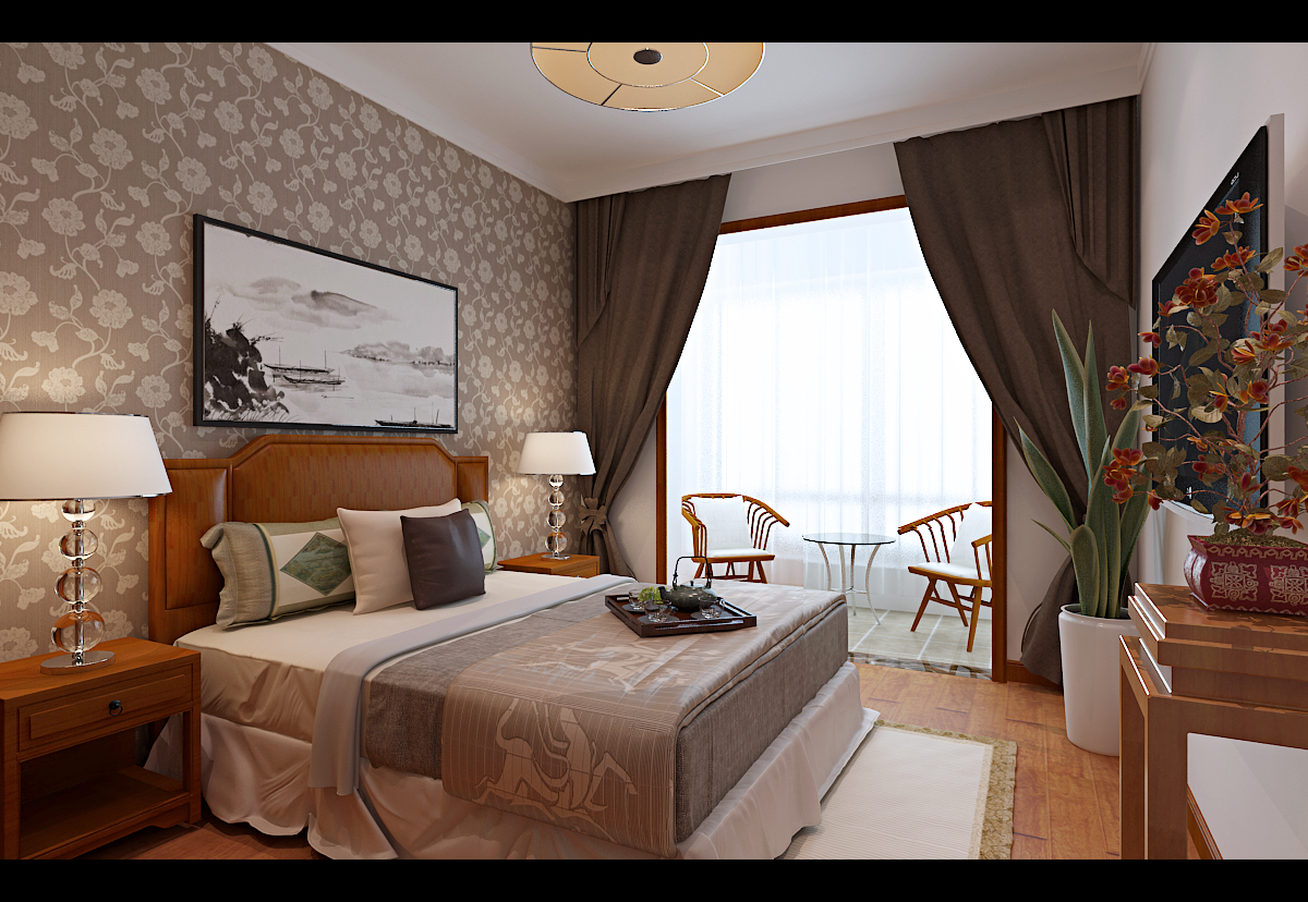 济南涵玉翠岭装修,涵玉翠岭二居室效果图