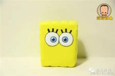 用彩泥来做海绵宝宝,海绵宝宝动画片橡皮泥手工制作