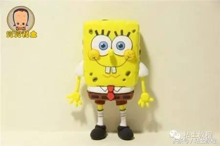 用彩泥来做海绵宝宝,海绵宝宝动画片橡皮泥手工制作