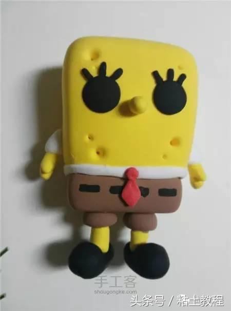 用彩泥来做海绵宝宝,海绵宝宝动画片橡皮泥手工制作