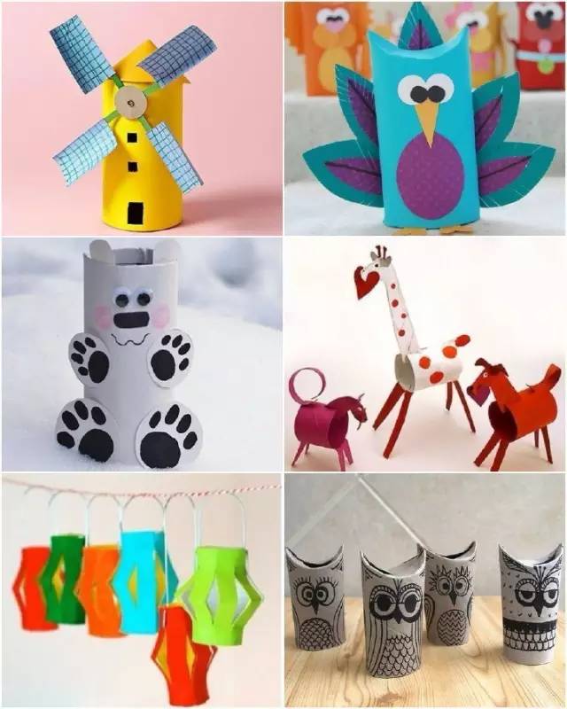 废物利用纸筒手工幼儿园,纸筒动物创意手工幼儿园