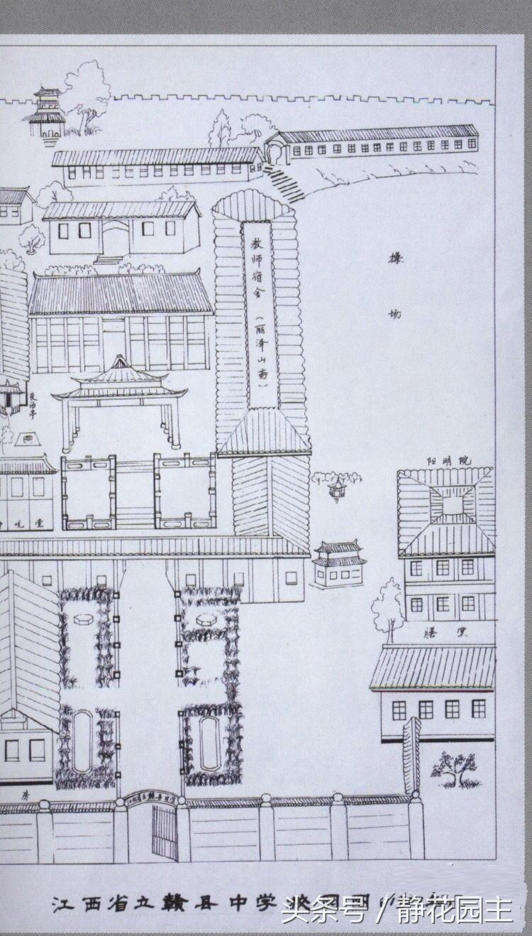 江西赣州赣县中学老照片,赣州滨江一校老照片