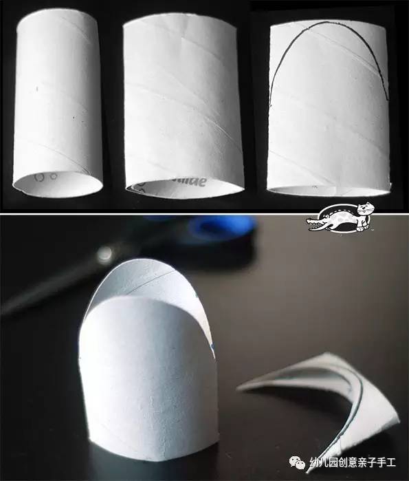废物利用纸筒手工幼儿园,纸筒动物创意手工幼儿园