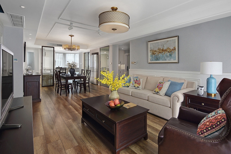 140平美式现代轻奢风,现代风格小户型三房