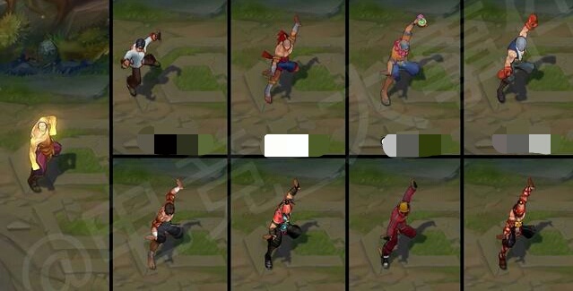 瞎子李青八个皮肤，你最喜欢的是哪一个