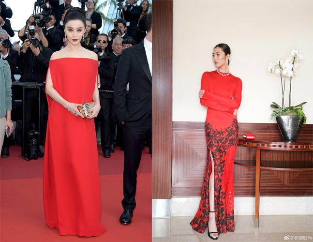 范冰冰超模维密走秀,刘雯范冰冰同款礼服