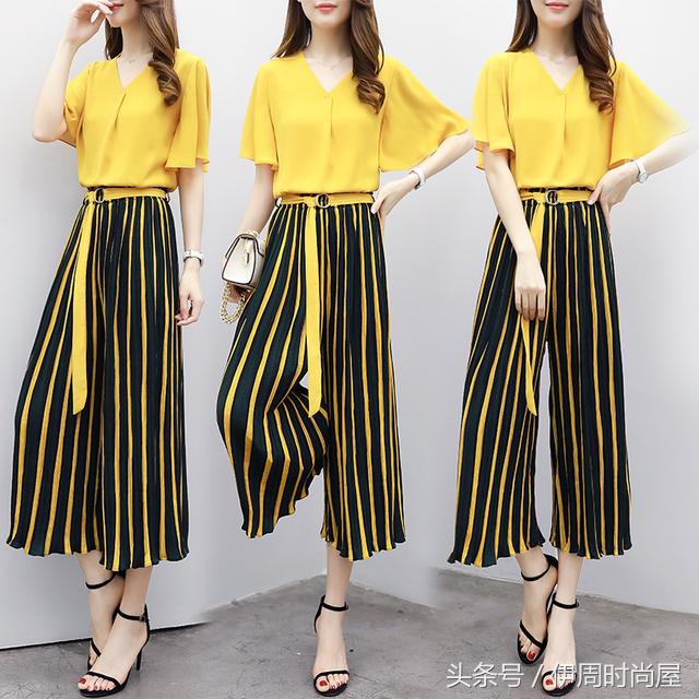 阔腿裤套装洋气时髦个性,时尚阔腿裤套装洋气减龄