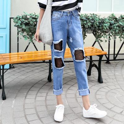 超舒服的一款牛仔裤,流行时尚百搭新款潮流破洞牛仔裤