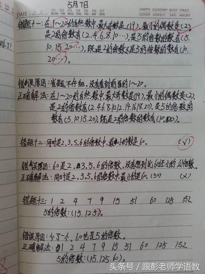 小学数学易错题集整理的最好方法,小学数学错题集整理模板