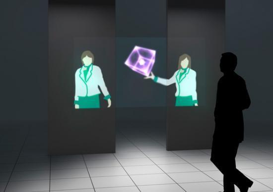 三菱全新触摸屏,可以悬空显示的手机