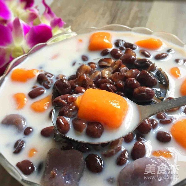 芋圆红豆葡萄干烧仙草椰汁,椰汁红豆西米芋圆露的做法