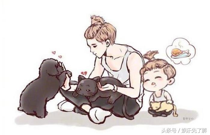 鹿晗儿童图,网友画的鹿晗卡通