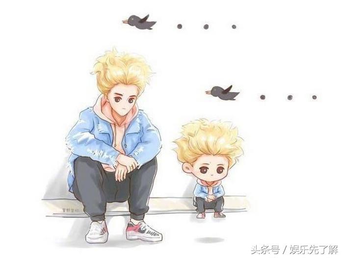 鹿晗儿童图,网友画的鹿晗卡通