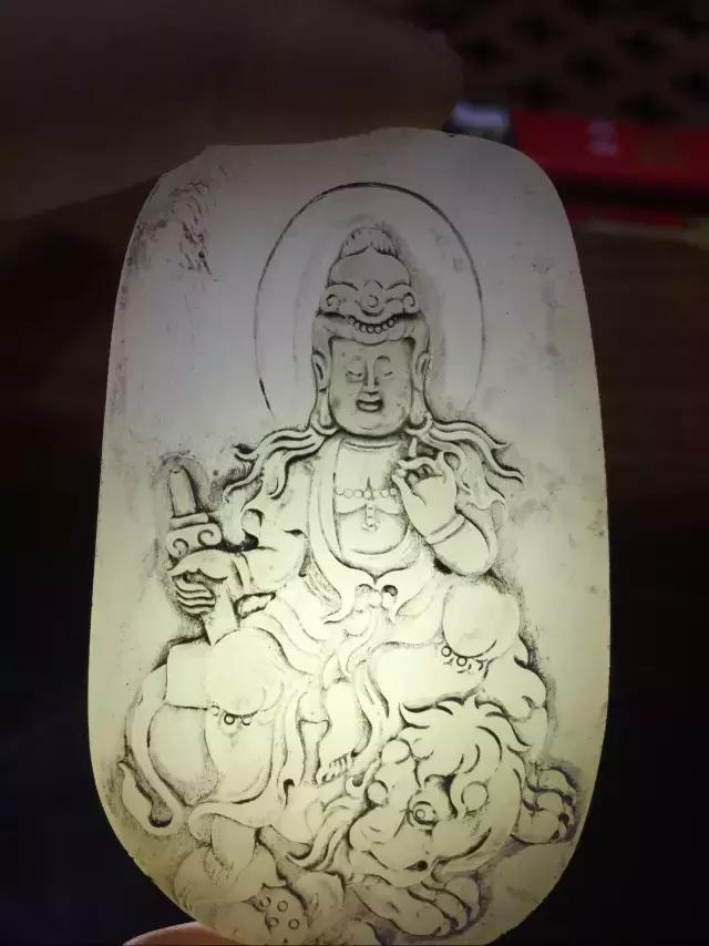 金丝玉雕刻文殊菩萨样板 (和田玉雕刻文殊菩萨图案)