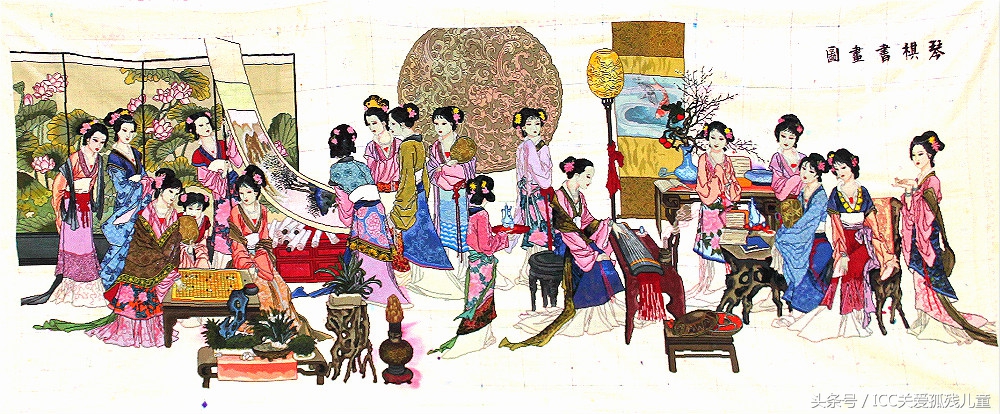 她们用4年时间、102种颜色、13900根线绣出《琴棋书画》