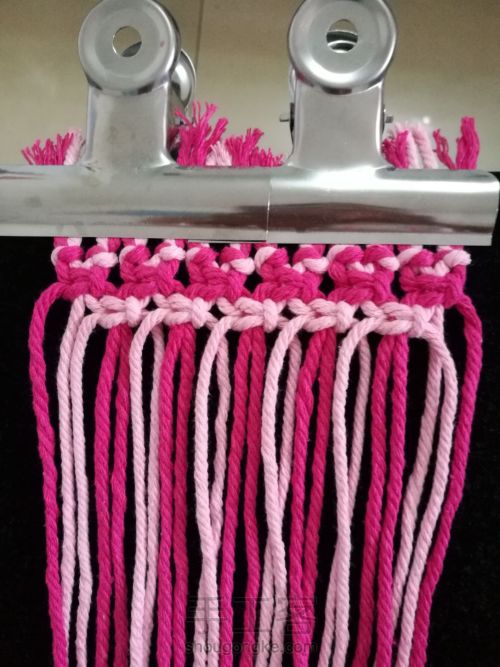 最简单的绳结杯垫,绳结杯垫