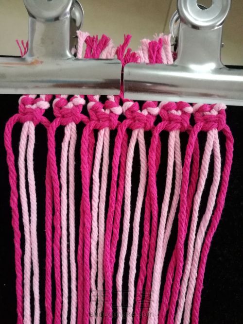 最简单的绳结杯垫,绳结杯垫