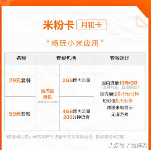 小米推出月租6元卡是真是假,小米月租卡不用流量套餐
