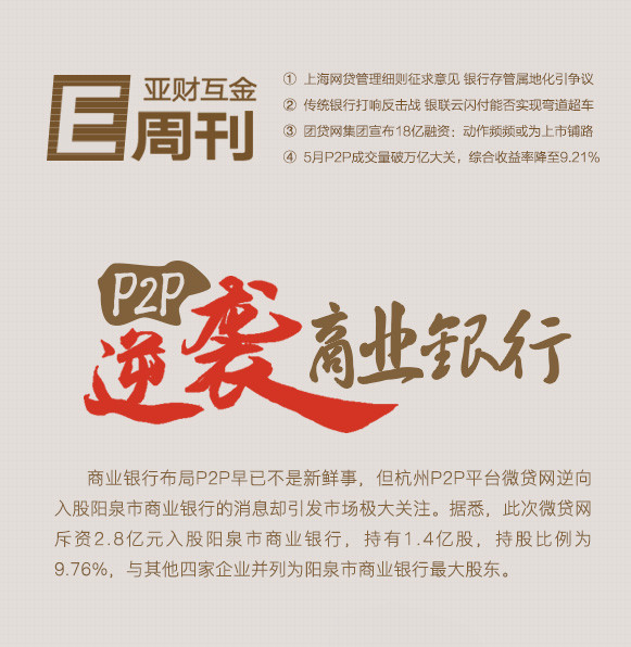 亚财互金*周刊E**第三十六期:P2P逆袭商业银行