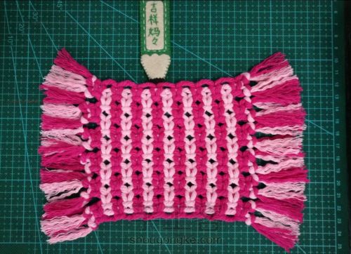 最简单的绳结杯垫,绳结杯垫