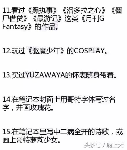 日本网友总结的《腐女中二病大测试》，中5条以上证明你已没救！