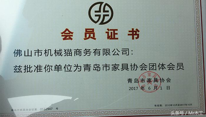 贺机械猫商城成为青岛家协理事单位及团体会员