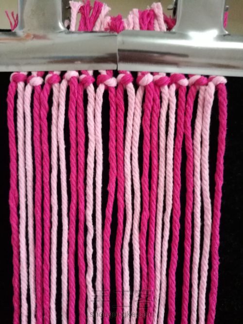 最简单的绳结杯垫,绳结杯垫