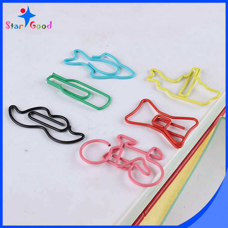 ins玫瑰金回形针组合文具,公仔书签式回形针