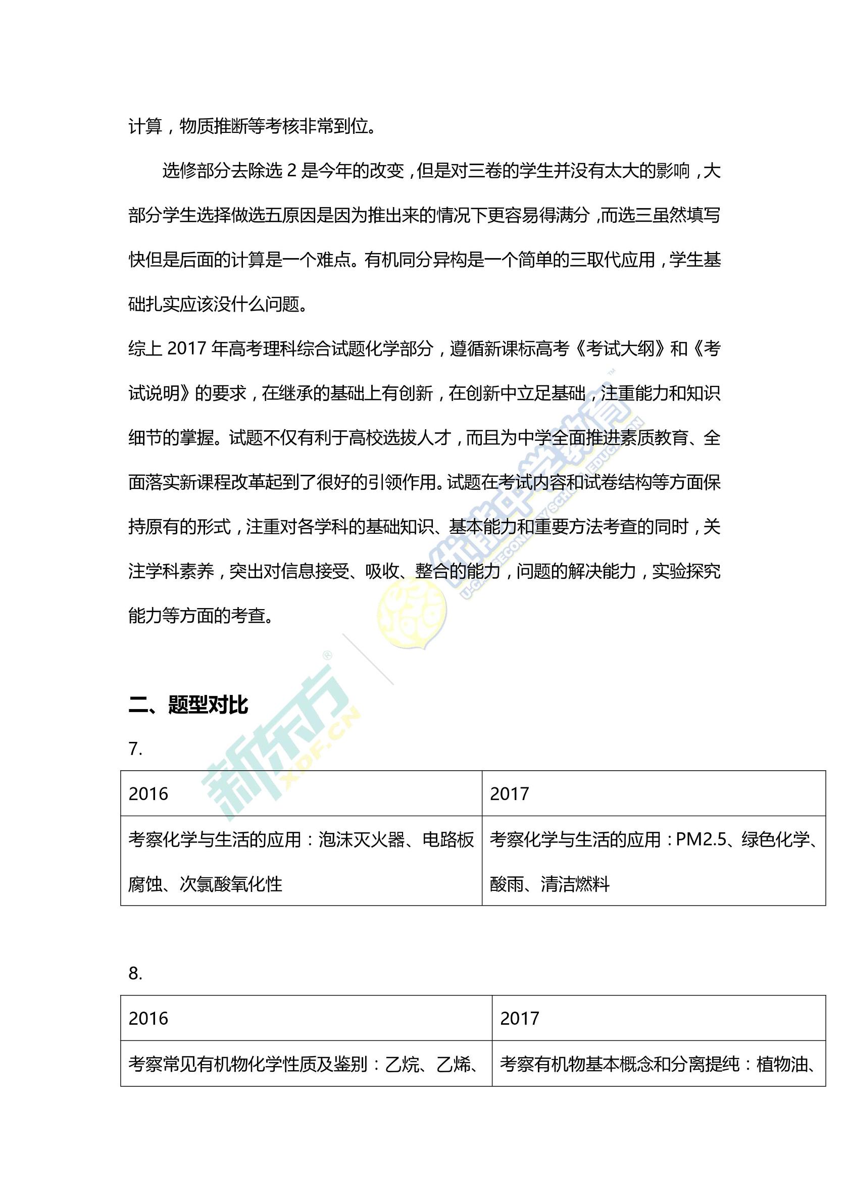 2017高考理综全国卷3,2015高考理综全国卷2答案及解析