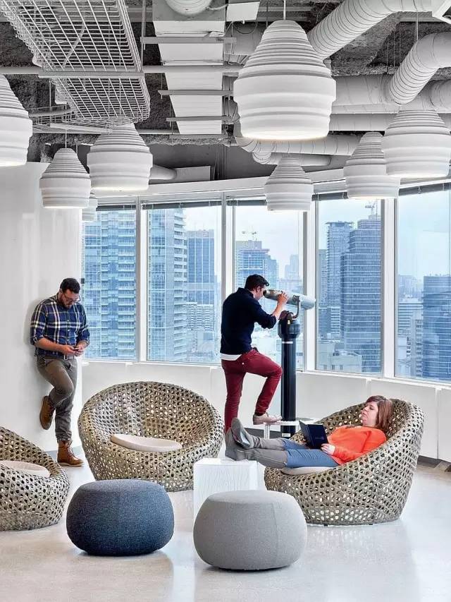 把办公室装修成咖啡店,高级感100平米办公室设计效果