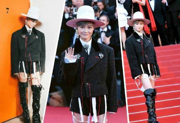 奶奶灰旗袍,李宇春黑色深v领礼服合集