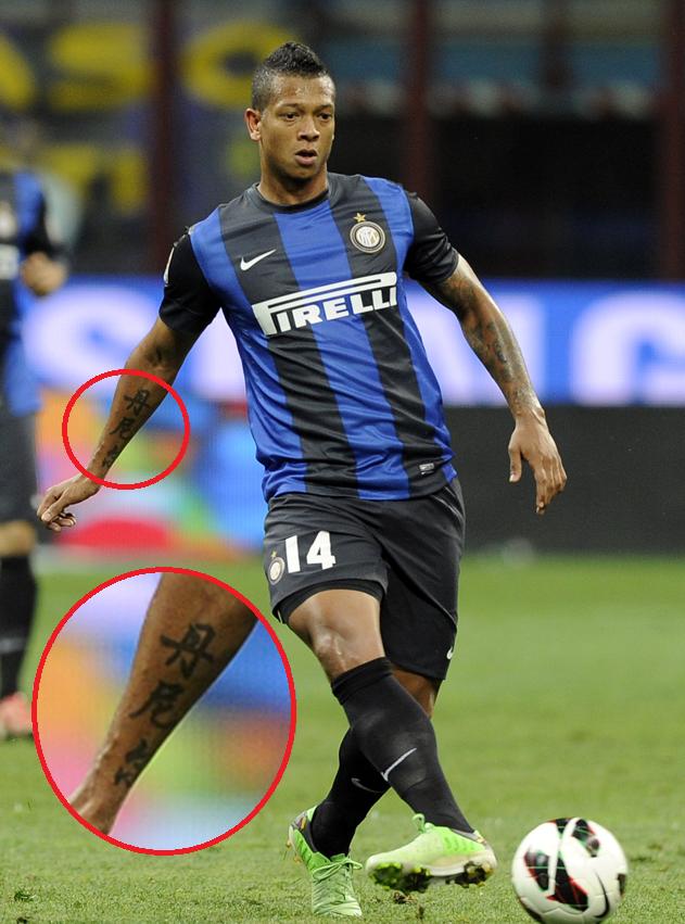 有藏文纹身的球星,有汉字纹身的球星