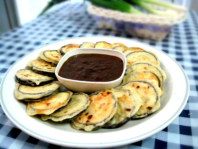 面煎茄饼,煎茄饼