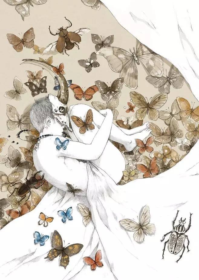 兔子画了一片森林,水彩画一片森林