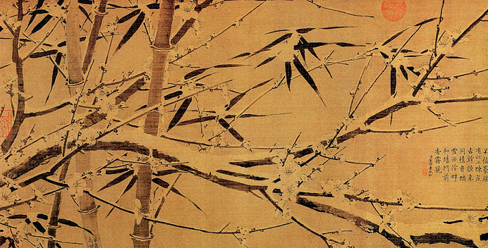 有关梅兰竹菊的中国国画作品,国画梅兰竹菊