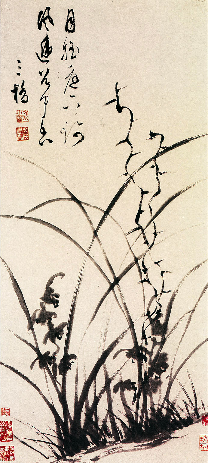 有关梅兰竹菊的中国国画作品,国画梅兰竹菊