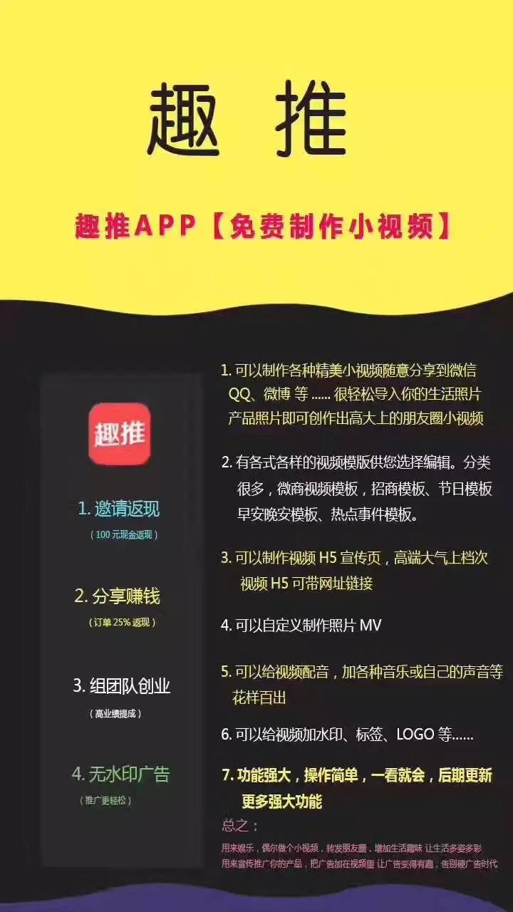 找趣推邀请码,趣制作一键做视频