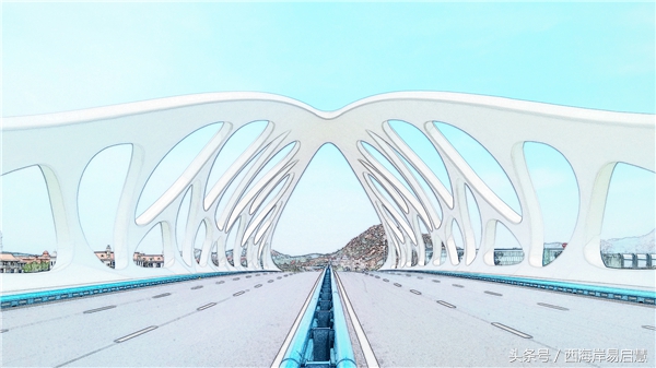 大美青岛之珊瑚贝桥,高清青岛珊瑚贝桥夜景