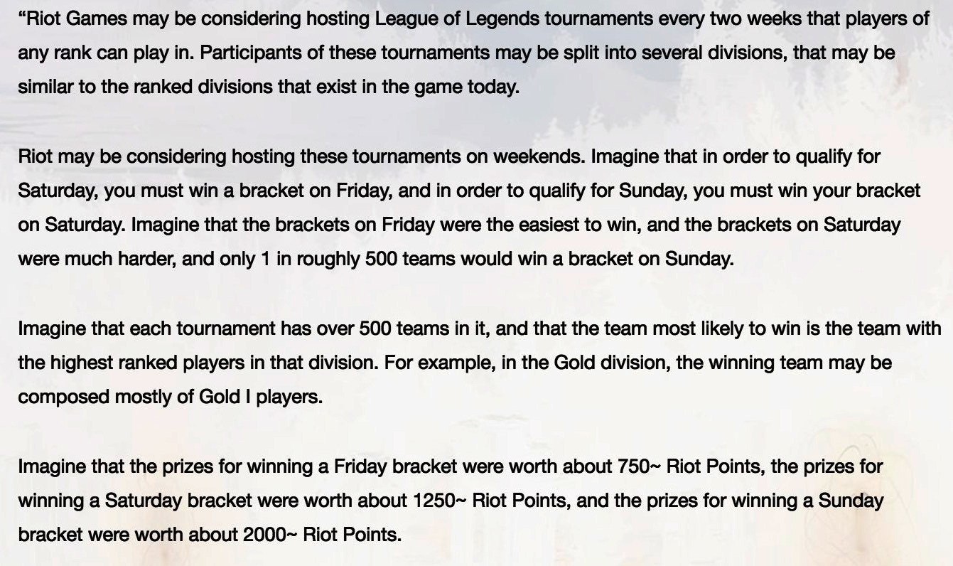 又给代练找生意？拳头欲推LOL线上比赛系统，奖励颇丰！