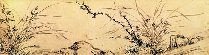 有关梅兰竹菊的中国国画作品,国画梅兰竹菊