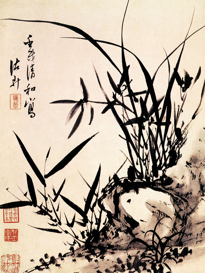 有关梅兰竹菊的中国国画作品,国画梅兰竹菊